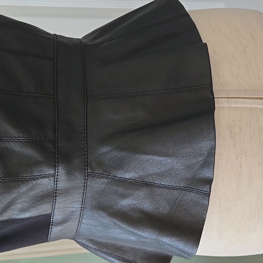 BCBGMaxAzria Black Asymmetrical Leather Vest, Small, NWOT - Picture 9 of 13